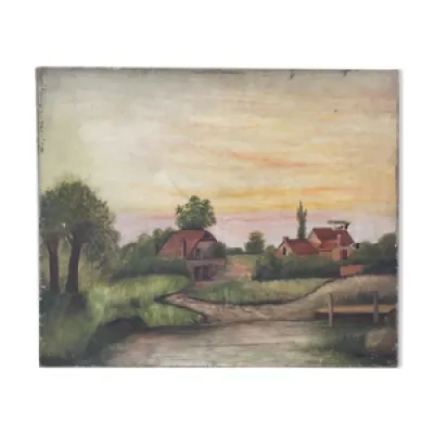 toile ancienne paysage