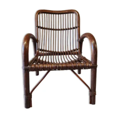 fauteuil bambou vintage