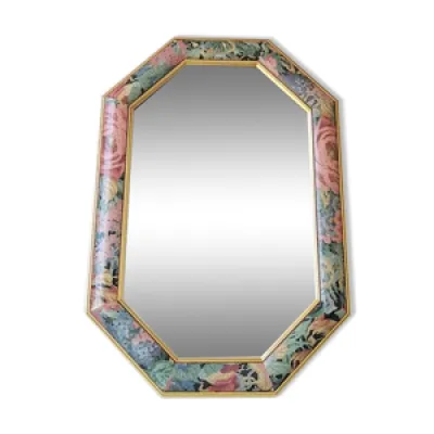 Miroir fleuri vintage - bois