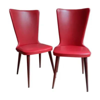 Lot de 2 chaises vintage - rouge