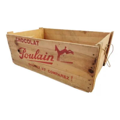 Caisse en bois vintage - chocolat poulain