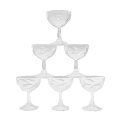 Série de 6 coupes à - champagne cristal