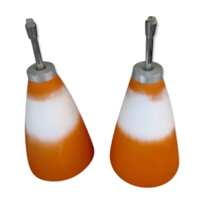 2 suspensions leushten - orange blanc