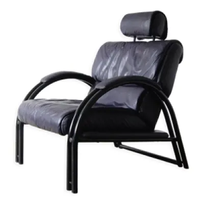 fauteuil vintage postmoderne - cuir italien