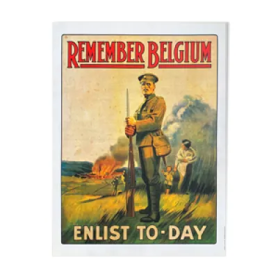 Affiche vintage remember - belgium