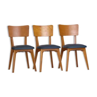 Set de 3 chaises vintage - 1960 bleu