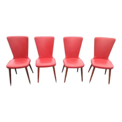 4 chaises vintage en - rouge