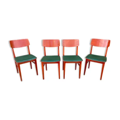 Set de 4 chaises vintage - cuir bistrot