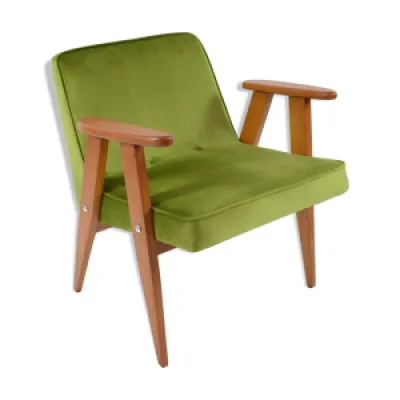 fauteuil restauré vintage, - olive