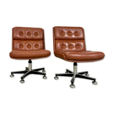paire de fauteuils vintage - cuir