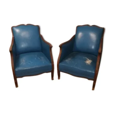 Paire de fauteuils vintage - skai