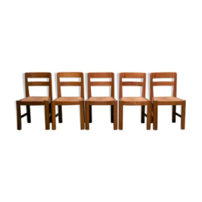Série de 5 chaises vintage - orme