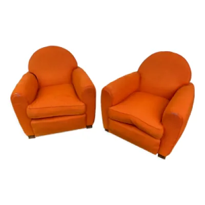 Paire de fauteuils club - orange