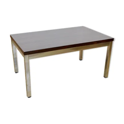 Table basse vintage bois - chrome