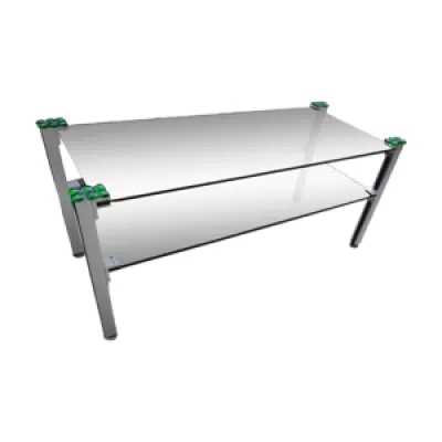 Table basse aluminium - verre
