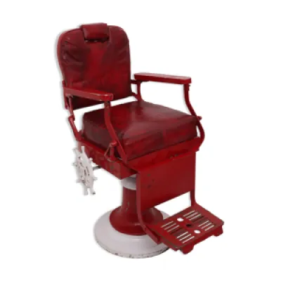 fauteuil de barbier rouge - blanc