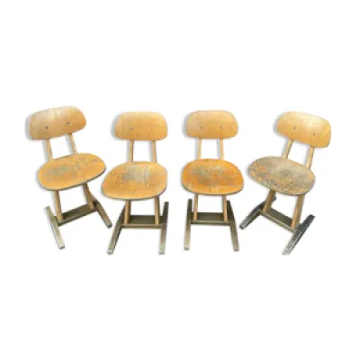 Set de 6 chaises d’école - 1960 design