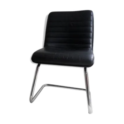 fauteuil vintage cuir - noir
