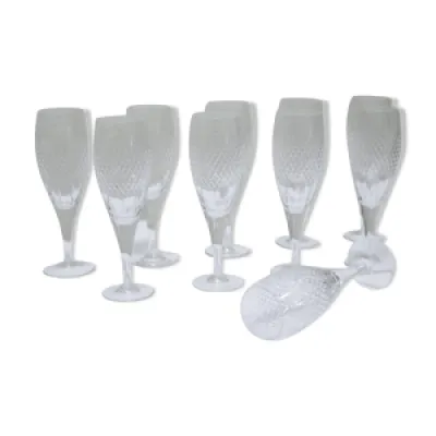 Série de 10 flûtes - champagne cristal