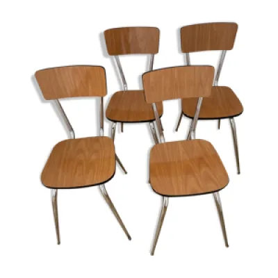 Lot de 4 chaises vintage - brun