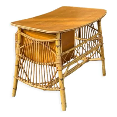Ensemble bureau et chaise - 1960 bambou