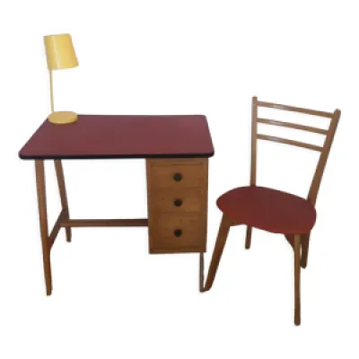 bureau vintage bois et - chaise