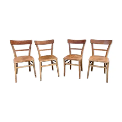 Série de 4 chaises bistrots - bois