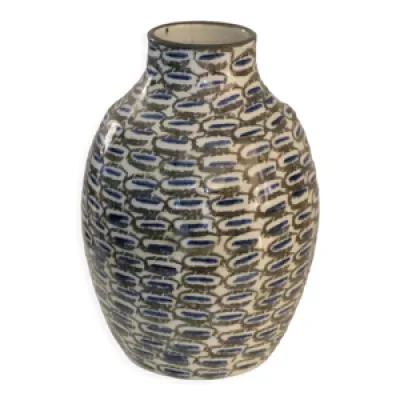 Vase vintage en faïence - motif