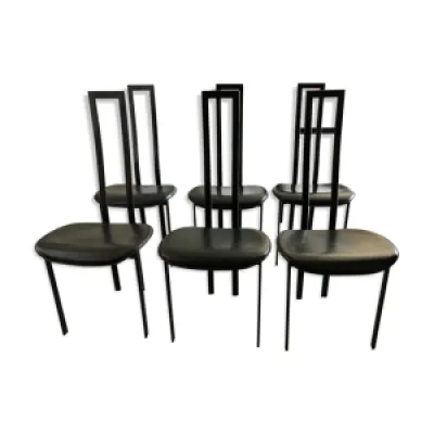 Chaises vintage cattelan - cuir noir