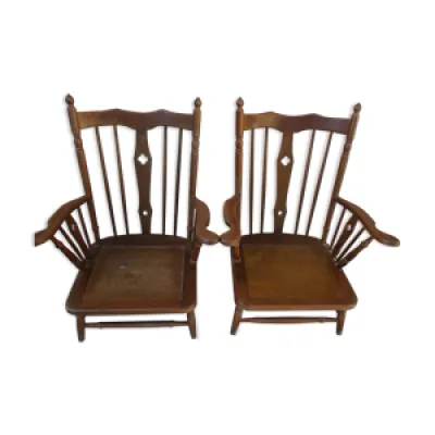 Paire fauteuils vintage - haut dossier
