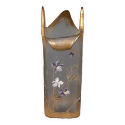 Vase émaillé dégagé - legras violettes