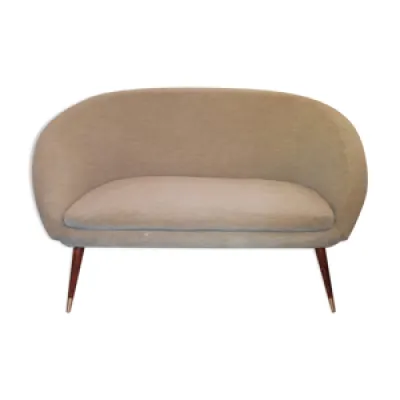 Canapé sofa coquillage - rond gris