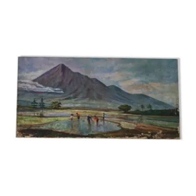 Tableau ancien peinture - paysage
