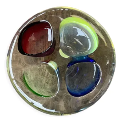 Cendrier vintage en verre - murano multicolore