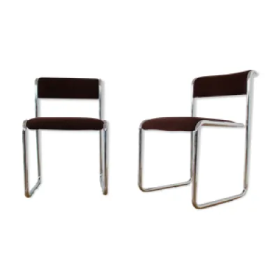 Set of 2 vintage chairs - and chrome