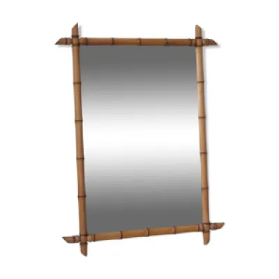 Miroir bambou clair vintage - 107