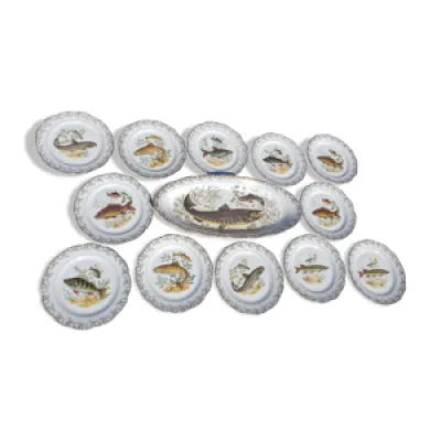 Service à poisson porcelaine - assiettes limoges