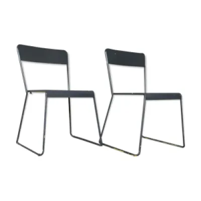 Paire de chaises métal - 1960