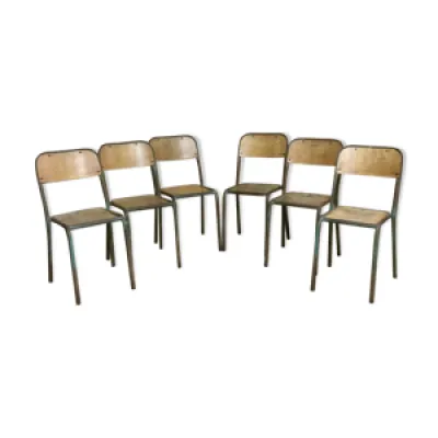Série de 6 chaises vintage - bois