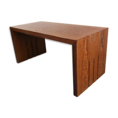 Table basse console placage - palmier bois