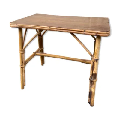 Table basse vintage bambou