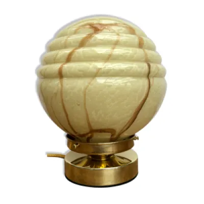 Lampe globe vintage en - jaune opaline
