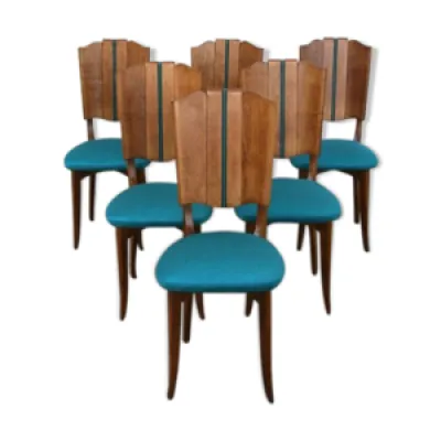 Lot de 6 chaises vintage - turquoise