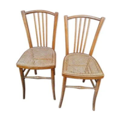 Chaises bois bistrot - cannage
