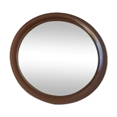 miroir rond marron vintage - 80
