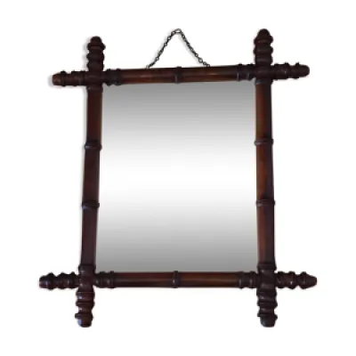 Miroir en bois cadre - imitation bambou