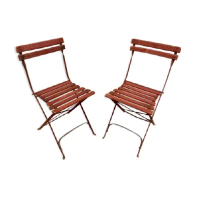 2 chaises pliantes jardin - bistrot