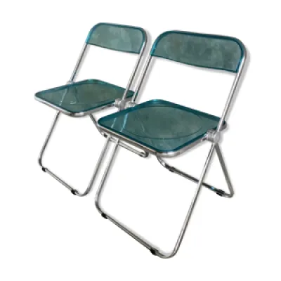 Paire de chaises plia - bleu transparent