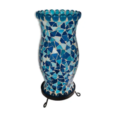 Mosaic lamp blue and - white