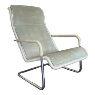 Vintage modernist chromed - leather chair